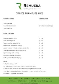 Remuera Office Suites - Furniture